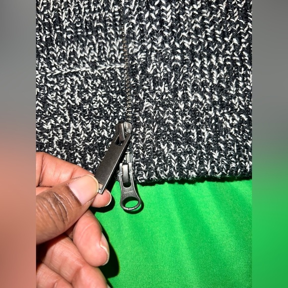 100% Wool Everlane Black and White Zip-Up Sweater size XS - Picture 6 of 8